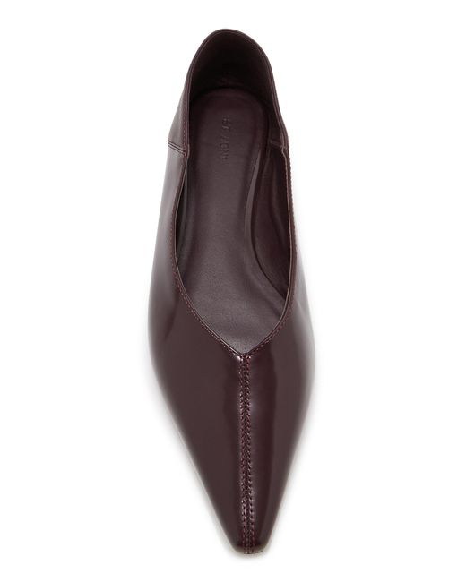 St. Agni Black Collapsable Leather Flats