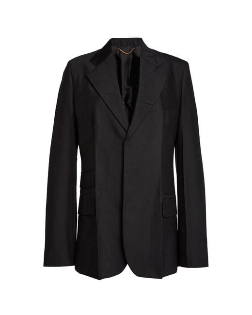 Victoria Beckham Black Oversized Notch Lapel Virgin Wool-Blend Jacket