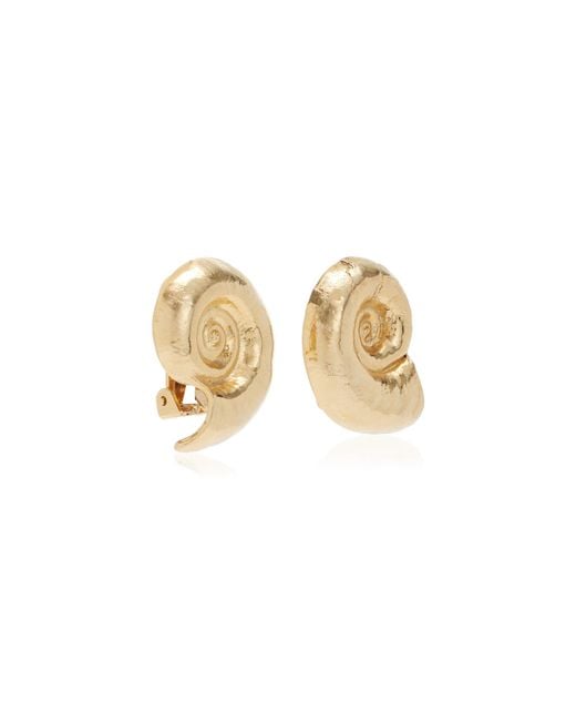 Ben-Amun White 24k Gold-plated Shell Earrings