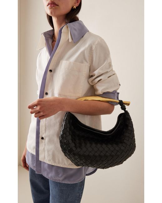 Bottega Veneta Black Sardine Intrecciato Leather Bag