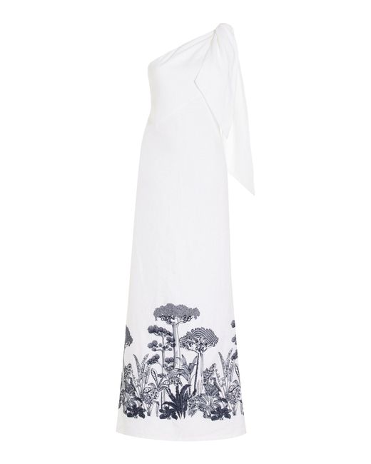 ANDRES OTALORA White Exclusive Costa Sur Linen Dress