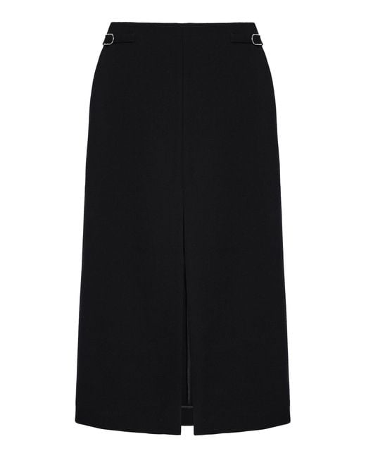 Gabriela Hearst Black Morelos Wool Midi Skirt