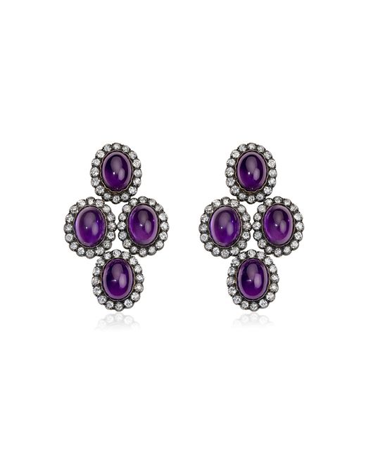 Mindi Mond New York Blue Girandole Amethyst Old Mine Ear Pendants