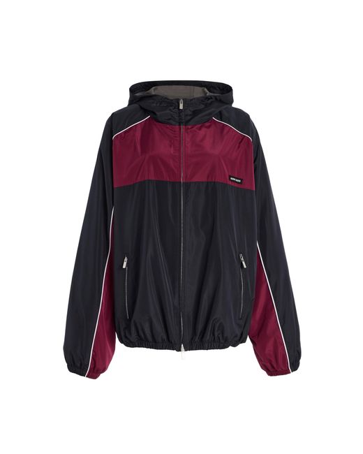 Miu Miu Red Recycled Nylon Windbreaker Jacket