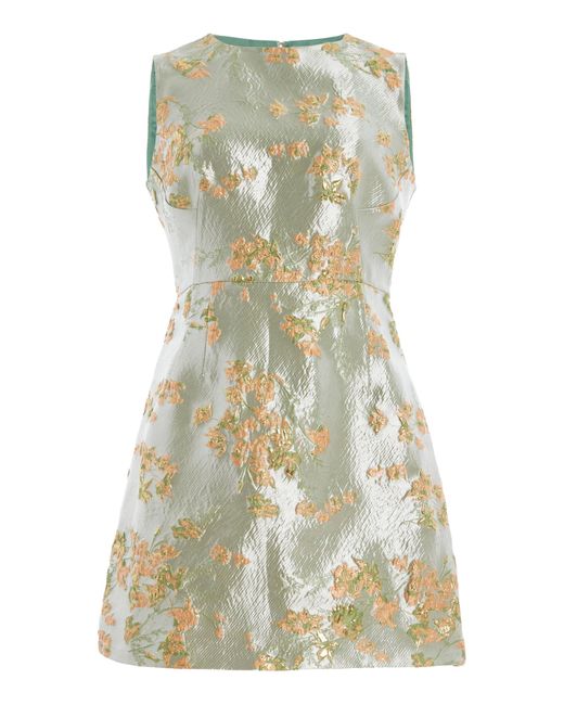 Staud Multicolor Garden Sleeveless Mini Dress, Metallic Bloom