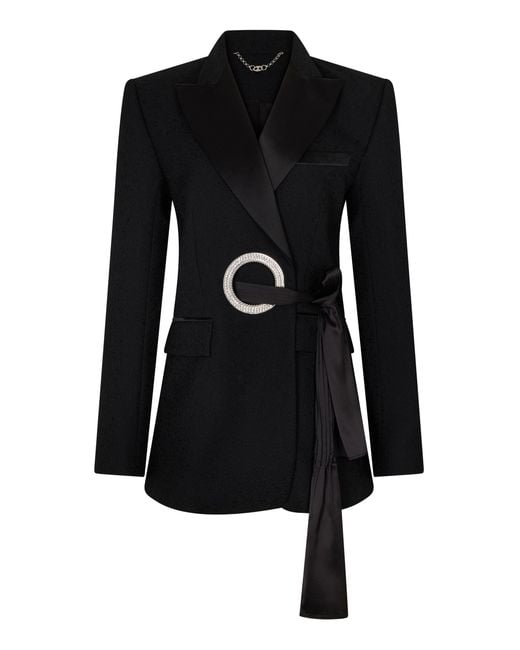 Rabanne Black Belted Wool Blazer