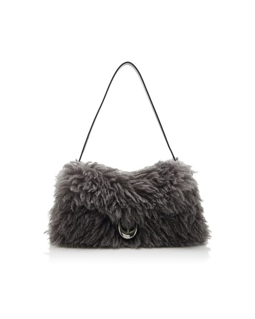 Staud Black Harlow Faux Fur Bag