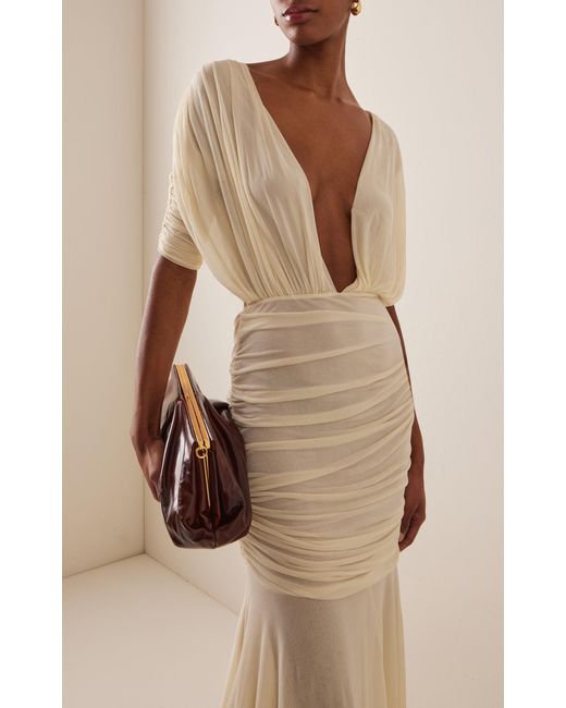 TOVE Natural Devi Gathered Jersey Gown