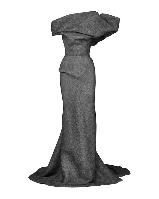 Maticevski Allegro Off-the-shoulder Silk Gown in Grey (Black) | Lyst