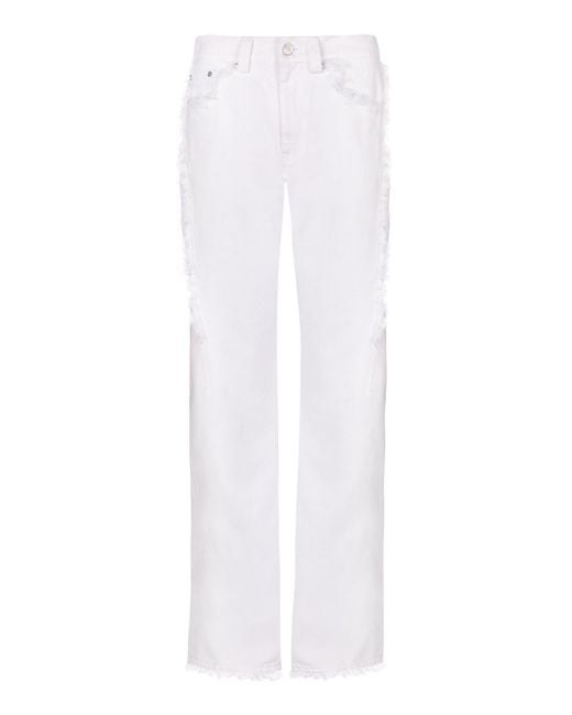 Paris Georgia White Fray Cotton Denim Jeans