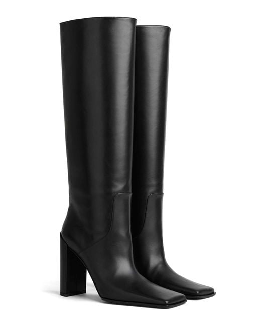Alaïa Black Leather Knee Boots
