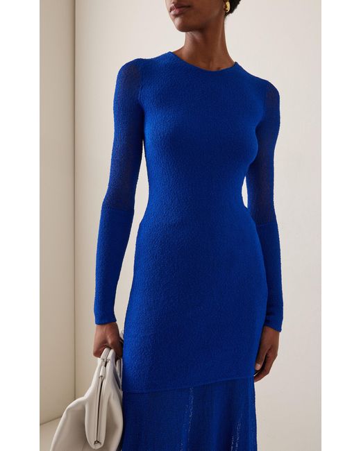 Proenza Schouler Blue Anita Layered Knit Maxi Dress