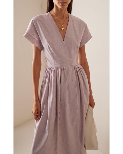 Martin Grant Purple Cotton-linen Midi Dress