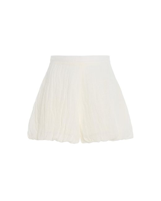Lisa Marie Fernandez White Pouf Linen Gauze Shorts
