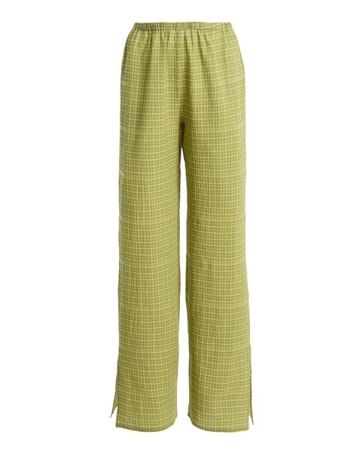 Asceno Green The Loreto Cotton-Blend Straight-Leg Pants