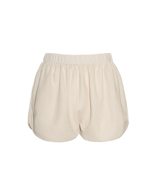 Malo Natural Piqué Virgin Wool-Silk Shorts