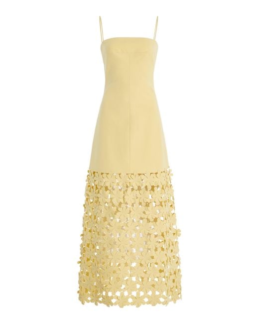 Alexis Metallic Magdalena Floral-appliquéd Cotton-blend Maxi Dress