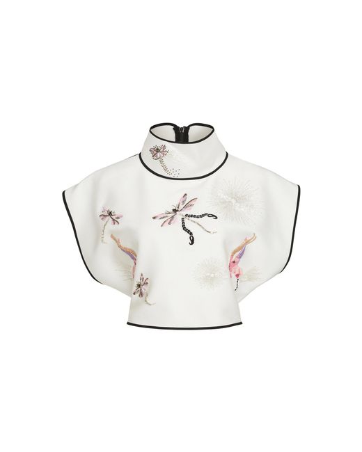 Maticevski White Royalty Embroidered Top