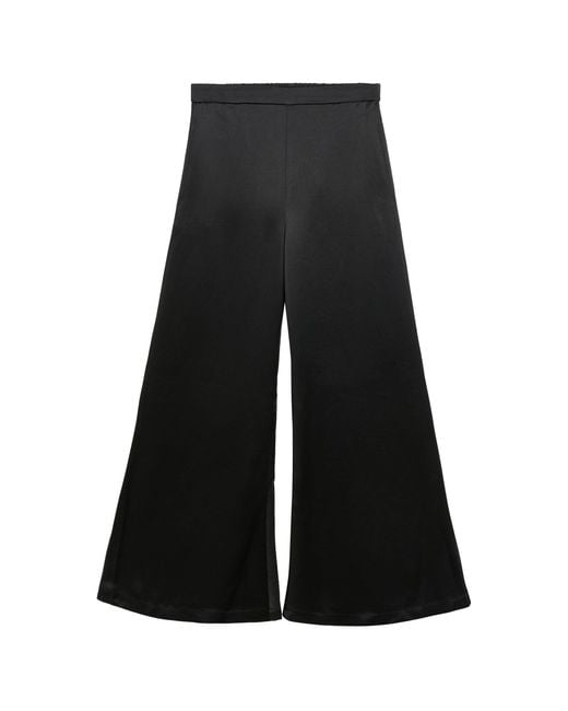 By Malene Birger Black Lucee Satin Wide-Leg Pants