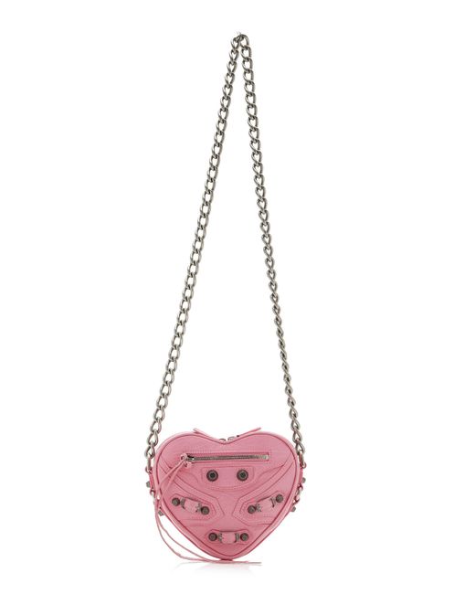 Balenciaga Pink Le Cagole Heart Leather Bag