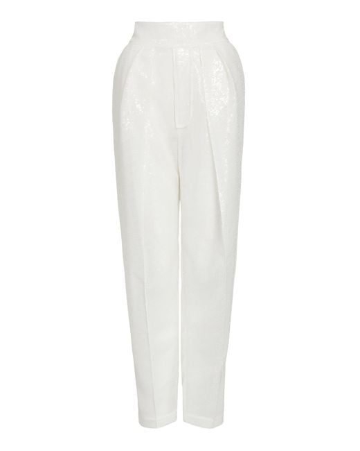 Maticevski White Confide Sequined Pants