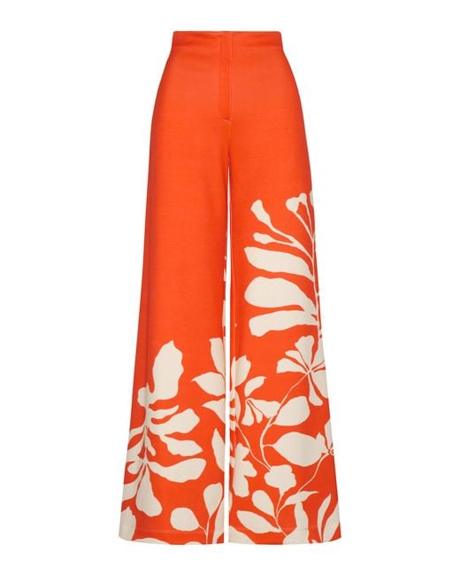 ANDRES OTALORA Orange Amores Tuyos Printed Wide-leg Pants