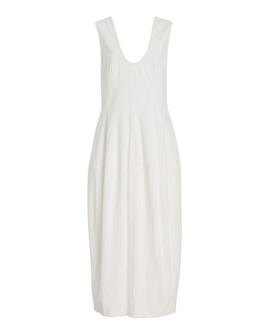 Another Tomorrow White Seamed Organic Hemp Dress