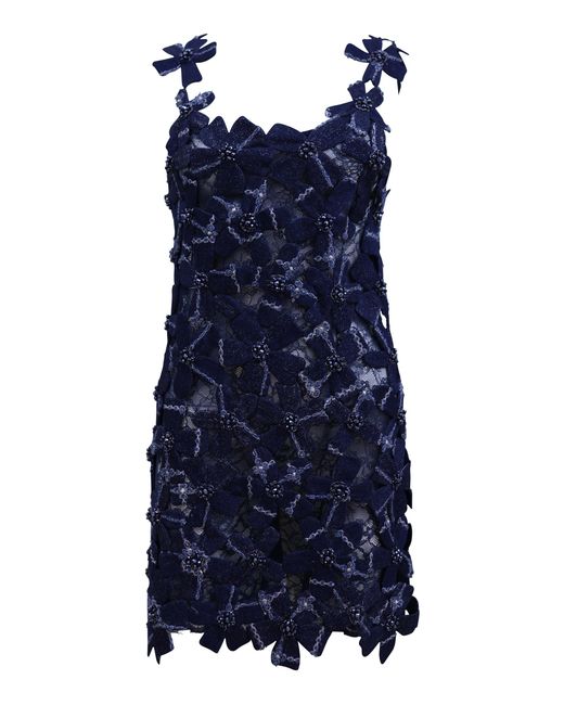 Francesca Miranda Blue Jardin Cotton Mini Dress