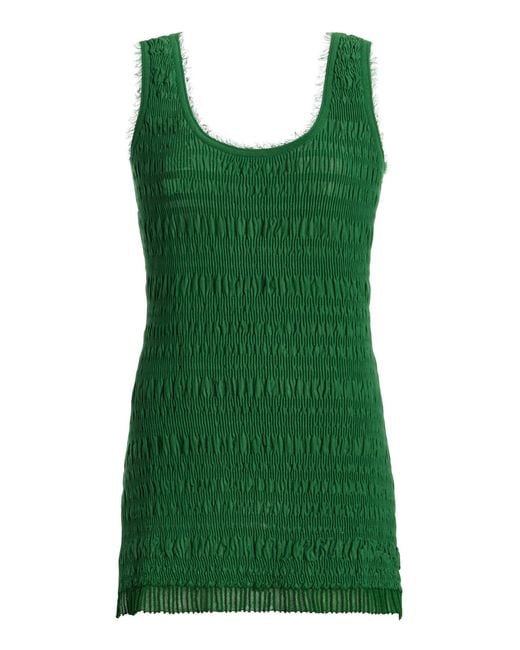 Ashlyn Green Smocked Cotton-Blend Top
