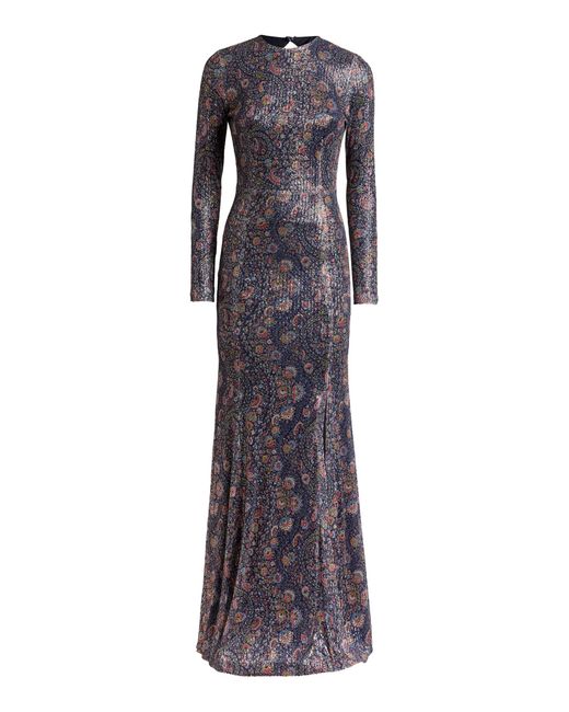 Etro Blue Long-Sleeve Gown