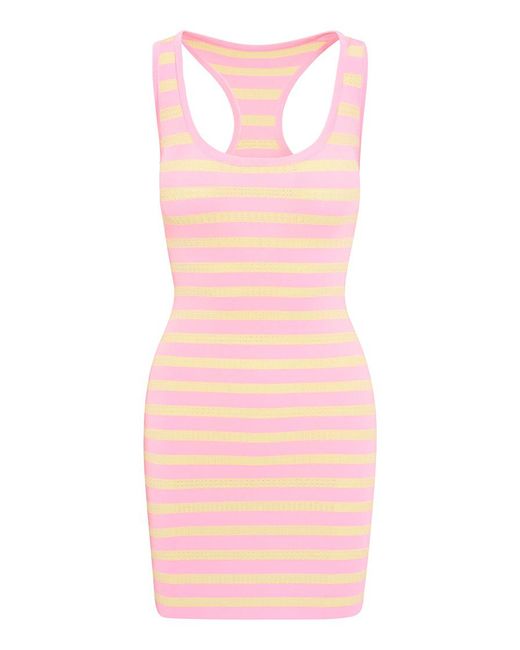 LoveShackFancy Pink Gayle Striped Mini Dress