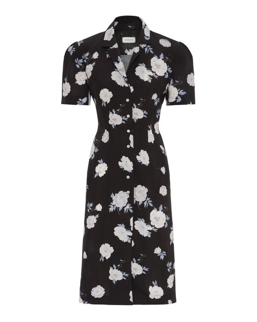 Magda Butrym Black Silk-Blend Midi Dress