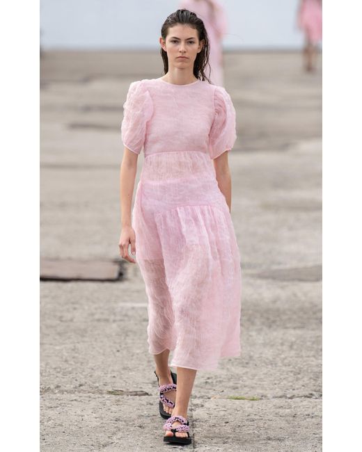 Cecilie Bahnsen Katrine Panel Dress in Pink Lyst Australia