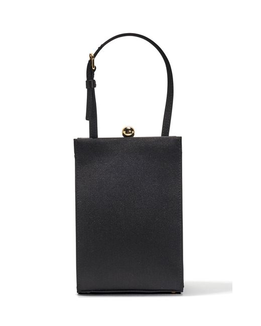 Carolina Herrera Black Jacqueline Satin Top Handle