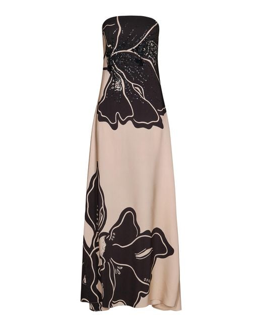 Johanna Ortiz Black Simbología Floral Sequined Crepe Maxi Dress