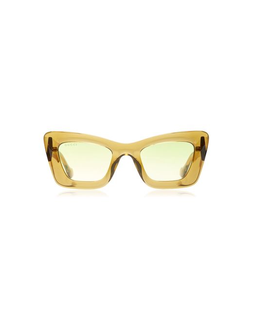 Gucci Yellow Oversized Cat-eye Bio-nylon Sunglasses