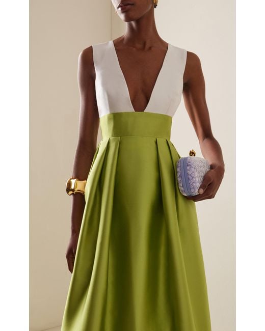 green emerald velvet dress Greta Constantine Itzent Gown In Forest Green – Glasscock Boutique