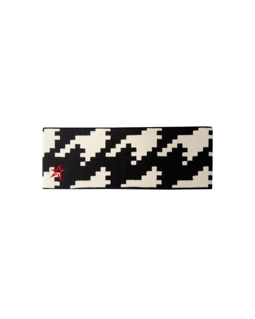 Perfect Moment Black Houndstooth Wool-Blend Headband