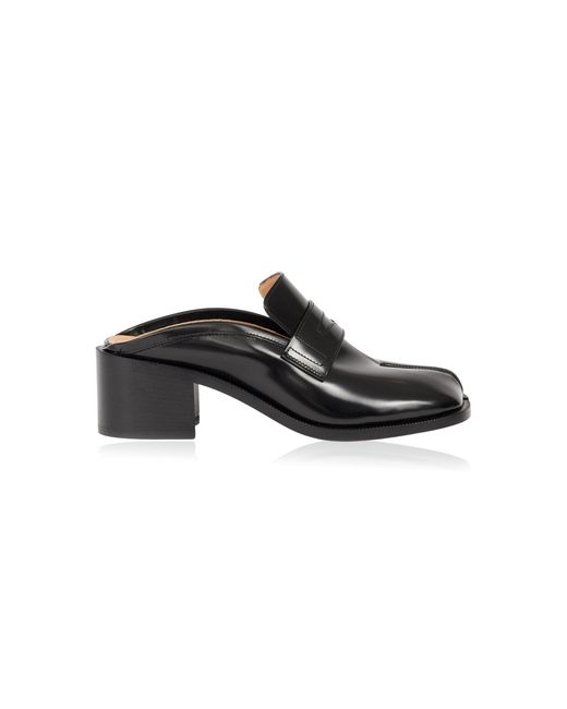 Maison Margiela Black Tabi City Leather Loafer Mules