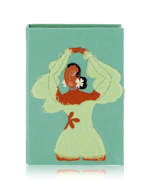 Olympia Le-Tan Green You Are Enough Clutch