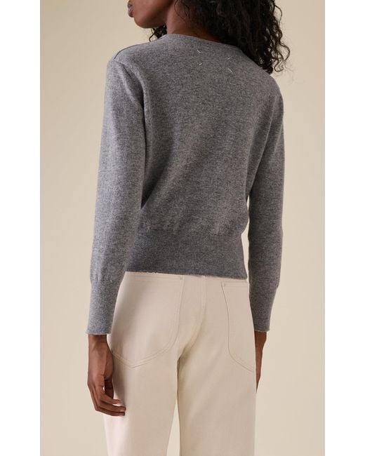 Maison Margiela Gray Knit Wool Cardigan