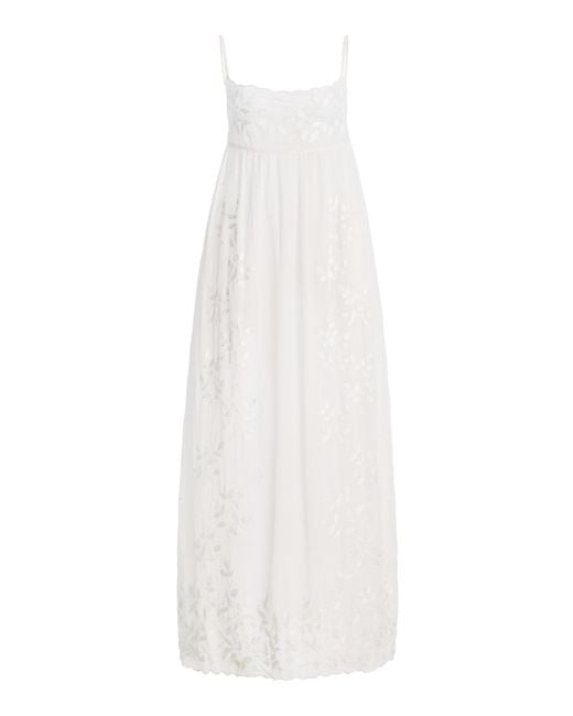 All That Remains White Jenine Cotton-Silk Dress