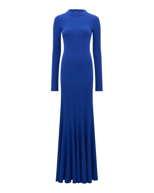 Gabriela Hearst Blue Vigore Wool-Cashmere Maxi Dress