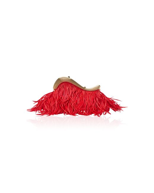Jonathan Simkhai Red Wave Clutch