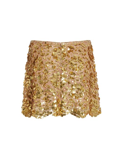 Michael Kors Metallic Sequined Lace Mini Skirt