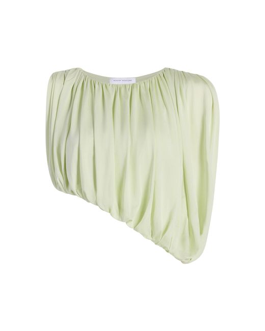 Marina Moscone Green Gathered Draped Top