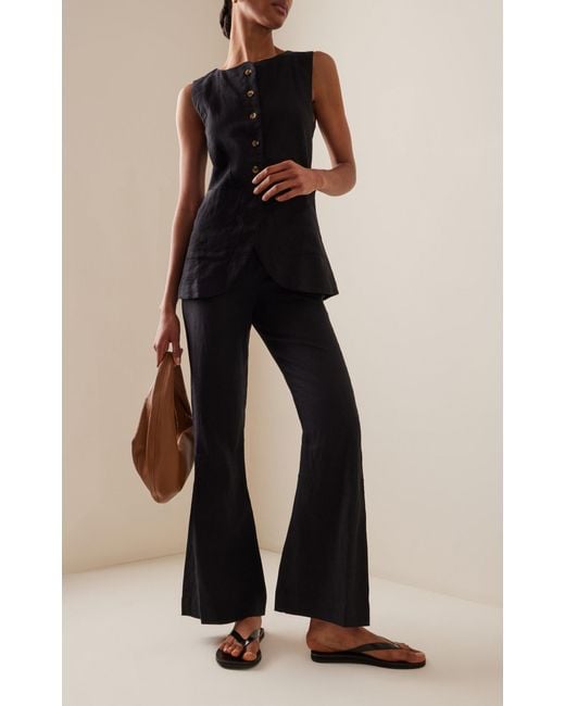 Posse Black Emma Linen-blend Vest