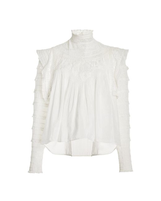 Isabel Marant Giulia Vintage Voile Top in White | Lyst