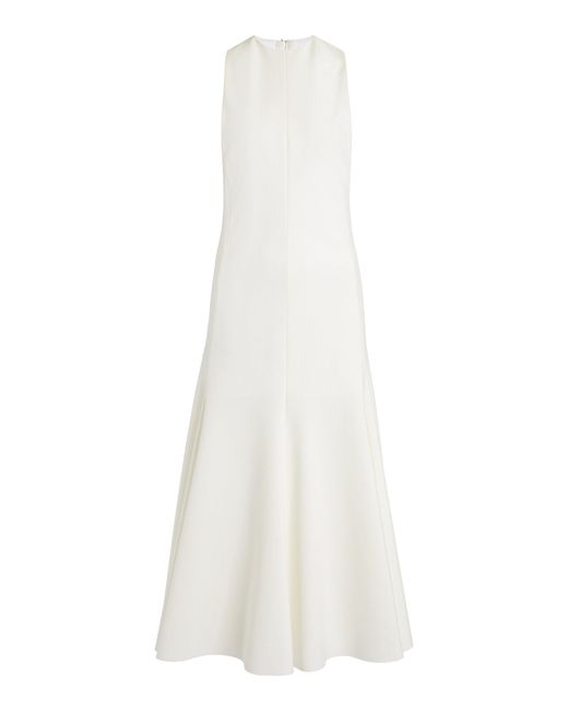 Jacquemus White Favola Open-back Crepe Midi Dress