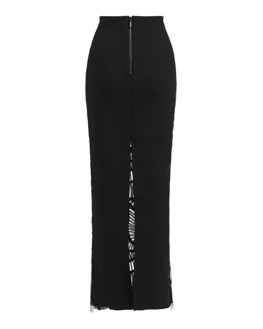 Maticevski Black Consideration Embroidered Lace Maxi Skirt